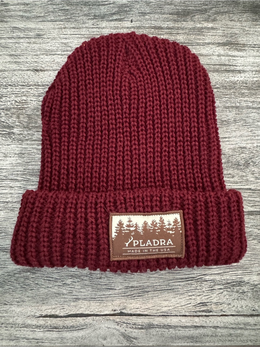 Pladra woodsman Heavyweight beanie hat burgundy Mens New - Made in USA - #NE303